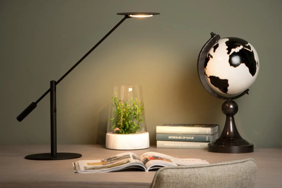 Lucide ANSELMO - Desk lamp - Ø 18 cm - LED Dim. - 1x9W 3000K - Black - atmosphere 1